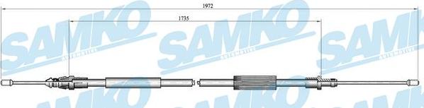 Samko C0107B - Тросик, cтояночный тормоз autospares.lv