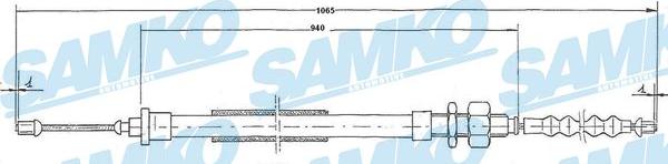 Samko C0114B - Тросик, cтояночный тормоз autospares.lv