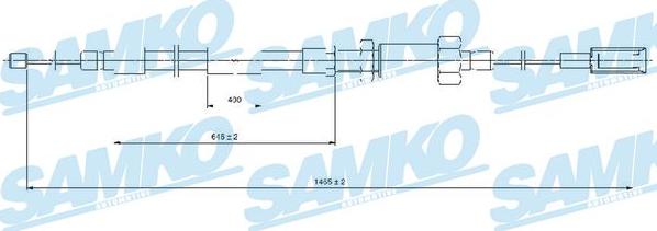 Samko C0131B - Тросик, cтояночный тормоз autospares.lv