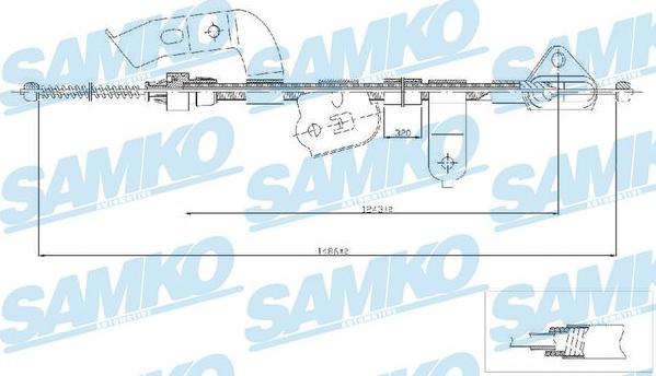 Samko C0132B - Тросик, cтояночный тормоз autospares.lv