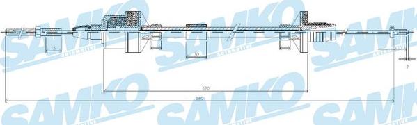 Samko C0122C - Трос, управление сцеплением autospares.lv