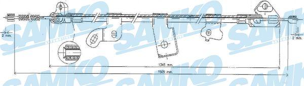 Samko C0891B - Тросик, cтояночный тормоз autospares.lv