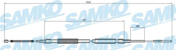 Samko C0801B - Тросик, cтояночный тормоз autospares.lv