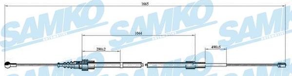 Samko C0808B - Тросик, cтояночный тормоз autospares.lv