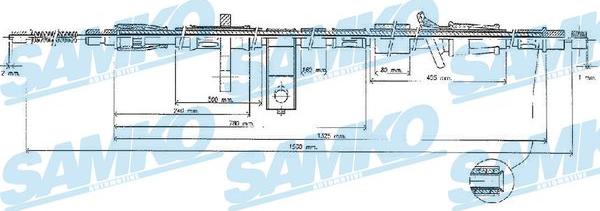 Samko C0319B - Тросик, cтояночный тормоз autospares.lv