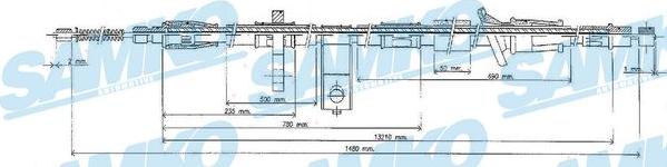 Samko C0320B - Тросик, cтояночный тормоз autospares.lv