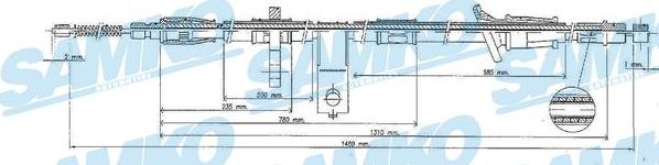 Samko C0321B - Тросик, cтояночный тормоз autospares.lv