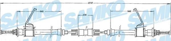 Samko C0299B - Тросик, cтояночный тормоз autospares.lv