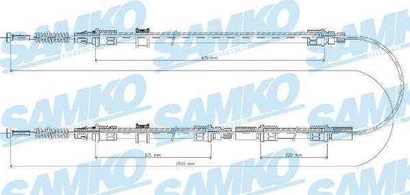 Samko C0298B - Тросик, cтояночный тормоз autospares.lv