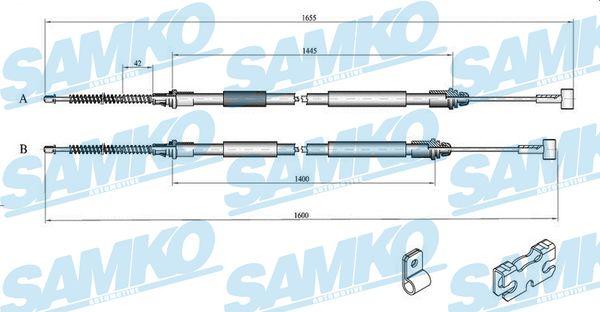 Samko C0246B - Тросик, cтояночный тормоз autospares.lv