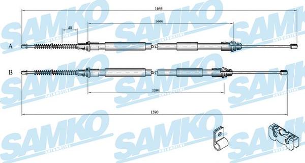 Samko C0269B - Тросик, cтояночный тормоз autospares.lv
