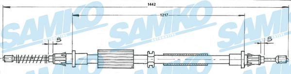 Samko C0264B - Тросик, cтояночный тормоз autospares.lv