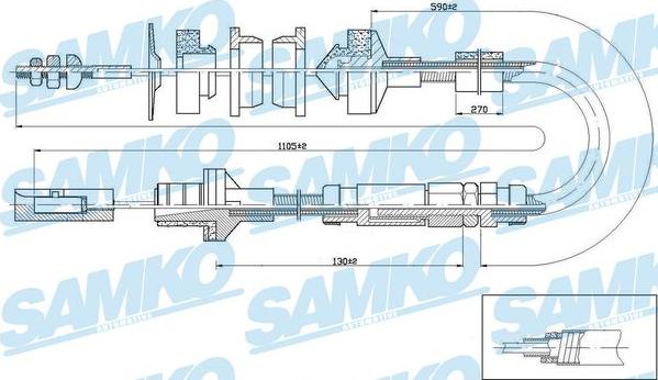 Samko C0238C - Трос, управление сцеплением autospares.lv