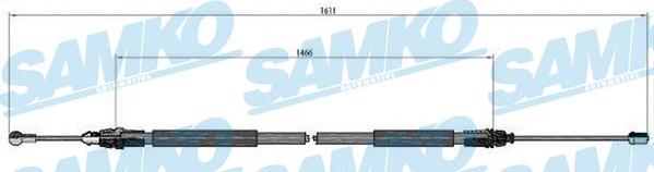 Samko C0749B - Тросик, cтояночный тормоз autospares.lv