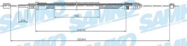 Samko C0704B - Тросик, cтояночный тормоз autospares.lv