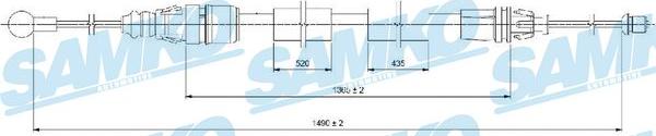 Samko C0733B - Тросик, cтояночный тормоз autospares.lv