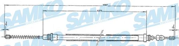 Samko C0724B - Тросик, cтояночный тормоз autospares.lv