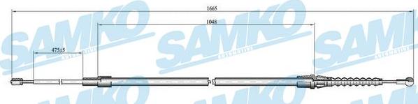 Samko C1444B - Тросик, cтояночный тормоз autospares.lv