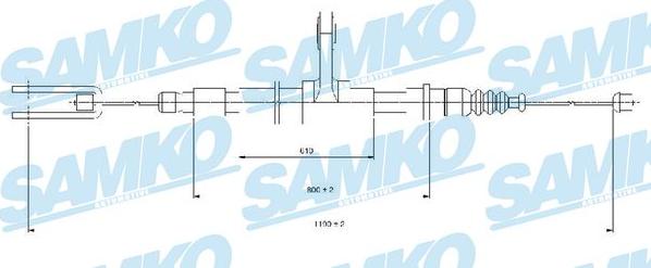 Samko C1417B - Тросик, cтояночный тормоз autospares.lv