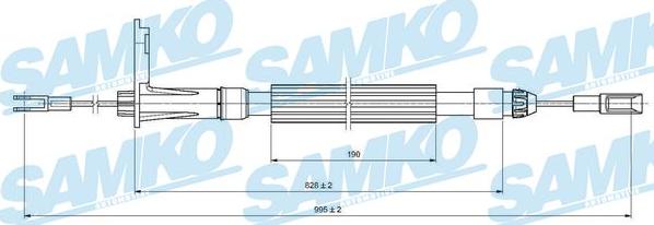 Samko C1093B - Тросик, cтояночный тормоз autospares.lv