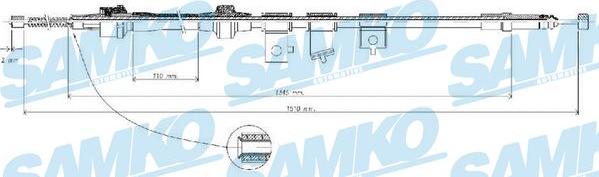 Samko C1293B - Тросик, cтояночный тормоз autospares.lv