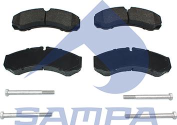 Sampa 093.843 - Тормозные колодки, дисковые, комплект autospares.lv