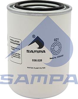 Sampa 038.028 - Фильтр охлаждающей жидкости autospares.lv