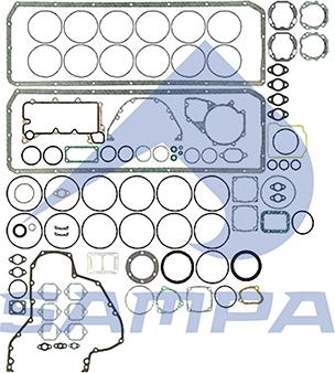 Sampa 020.753 - Комплект прокладок, двигатель autospares.lv