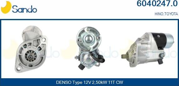 Sando 6040247.0 - Стартер autospares.lv