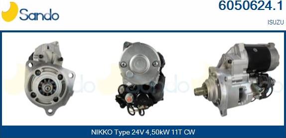 Sando 6050624.1 - Стартер autospares.lv