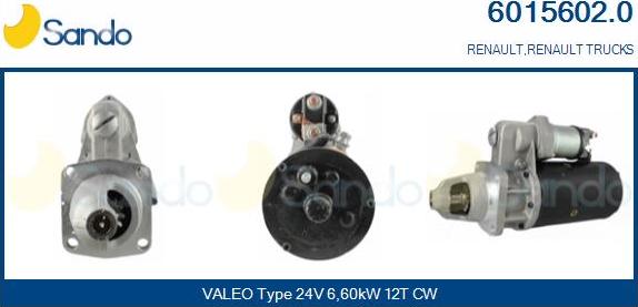 Sando 6015602.0 - Стартер autospares.lv