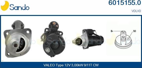 Sando 6015155.0 - Стартер autospares.lv