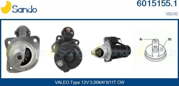 Sando 6015155.1 - Стартер autospares.lv