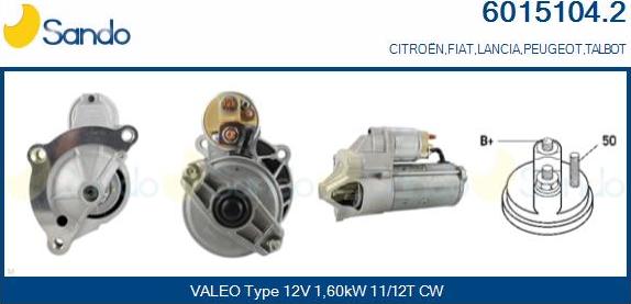 Sando 6015104.2 - Стартер autospares.lv