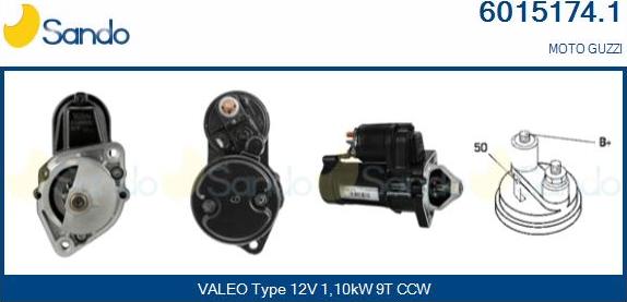 Sando 6015174.1 - Стартер autospares.lv