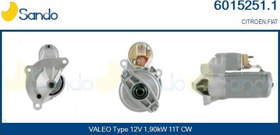 Sando 6015251.1 - Стартер autospares.lv