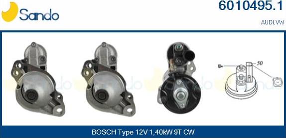 Sando 6010495.1 - Стартер autospares.lv