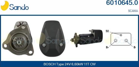 Sando 6010645.0 - Стартер autospares.lv