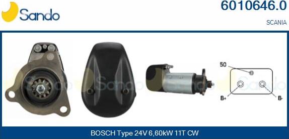 Sando 6010646.0 - Стартер autospares.lv