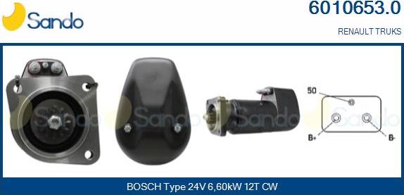 Sando 6010653.0 - Стартер autospares.lv