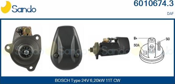 Sando 6010674.3 - Стартер autospares.lv