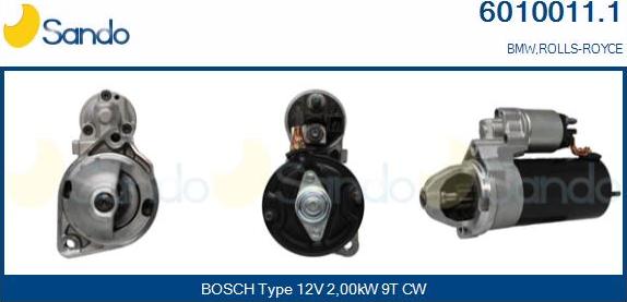 Sando 6010011.1 - Стартер autospares.lv