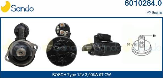 Sando 6010284.0 - Стартер autospares.lv