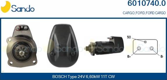 Sando 6010740.0 - Стартер autospares.lv