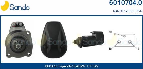 Sando 6010704.0 - Стартер autospares.lv