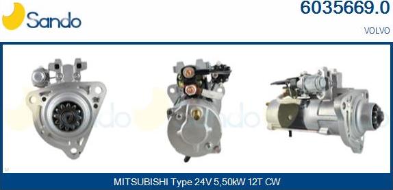 Sando 6035669.0 - Стартер autospares.lv