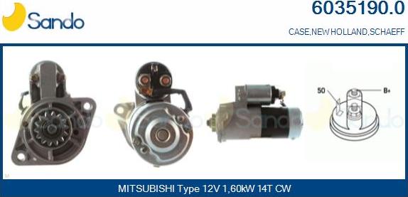 Sando 6035190.0 - Стартер autospares.lv