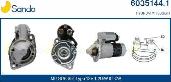 Sando 6035144.1 - Стартер autospares.lv