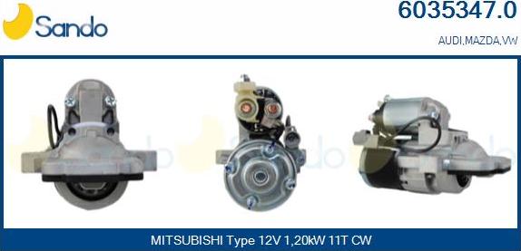 Sando 6035347.0 - Стартер autospares.lv