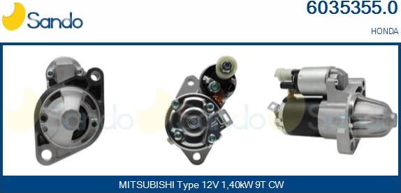 Sando 6035355.0 - Стартер autospares.lv